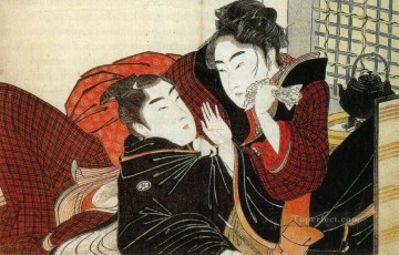  Bijin Oil Painting - a scene from the poem of the pillow 1788 Kitagawa Utamaro Ukiyo e Bijin ga